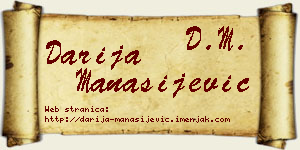 Darija Manasijević vizit kartica